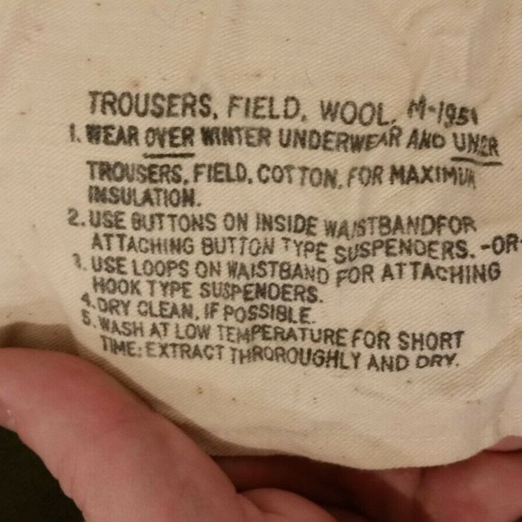 GREEN WOOL KOREAN WAR FIELD TROUSERS LG JJ1056 - Picture 3 of 10